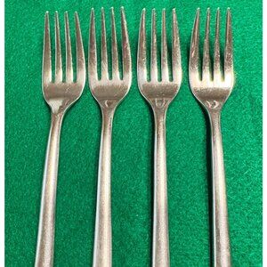 MIKASA Satin Wave Stainless Flatware Set of 4 Salad Forks